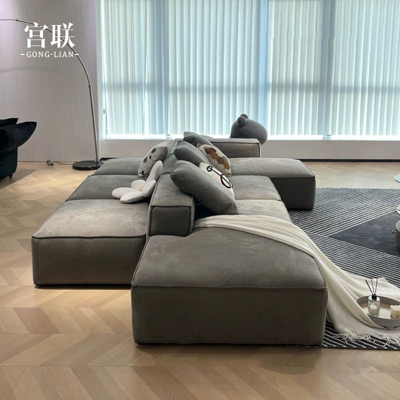 意式极简双面双边方块沙发豆腐模块组合大平层新款布艺沙发,住宅家具,皮艺沙发,淘宝优惠券,粉丝福利购,淘宝优惠卷