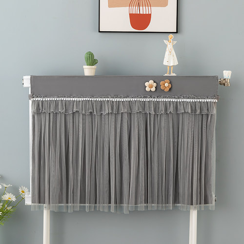 蕾丝暖气片防尘罩家用装饰帘暖气罩防熏墙老式铸铁暖气片遮挡罩套