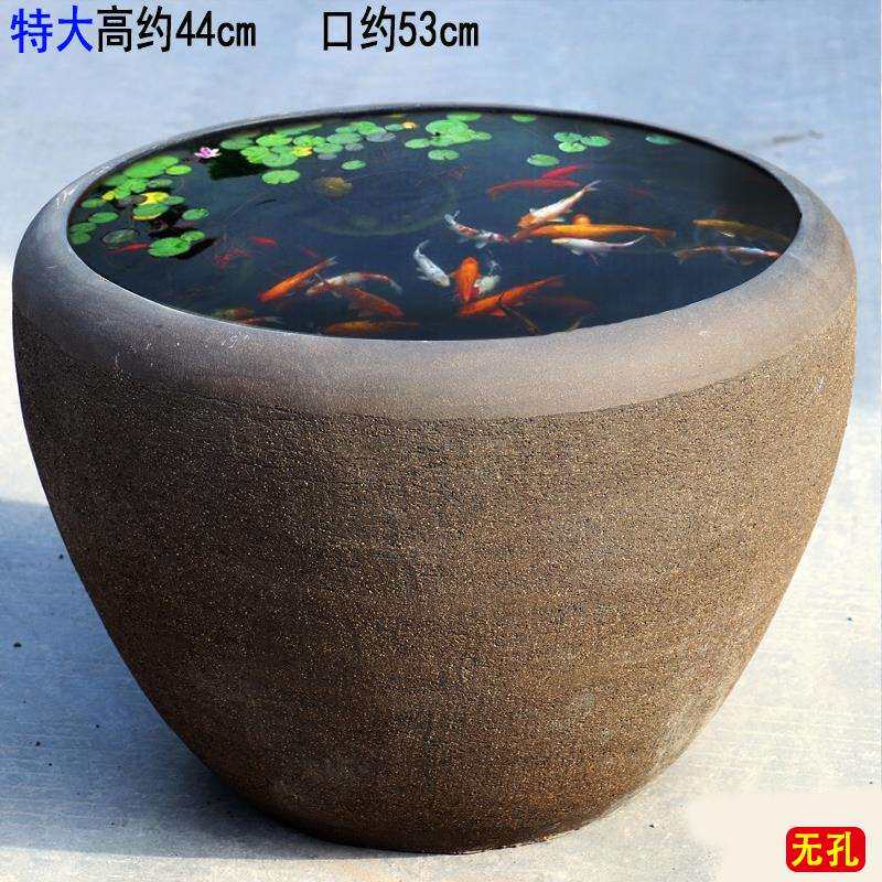 无孔水养马槽花盆金鱼缸造景陶瓷水养流水罐鱼缸睡莲碗莲花盆阳台