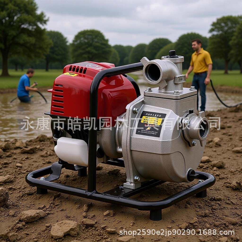 米渌仕四冲程汽油机水泵1/1.5/2寸农用高压灌溉自吸泵一体架