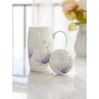 500ML骨瓷马克杯女大容量带盖办公室喝水茶杯陶瓷杯子2025新款