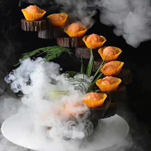 酒店创意农家特色菜私房招牌菜意境菜旋转步步高升盘时尚木制餐具