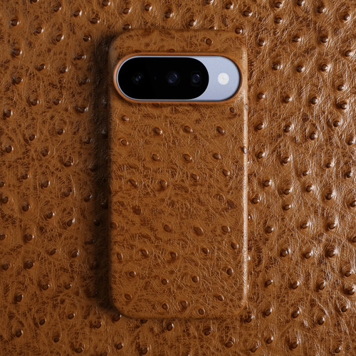 适用谷歌pixel10ProXL手机壳新款pixel9复古鸵鸟纹真皮轻奢高级感pixel8A/7小众奢华皮质外壳头层牛皮保护套