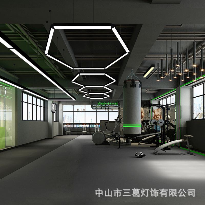 LED长条灯条形吊线灯办公室吊灯现代简约健身房店铺商业照明灯具