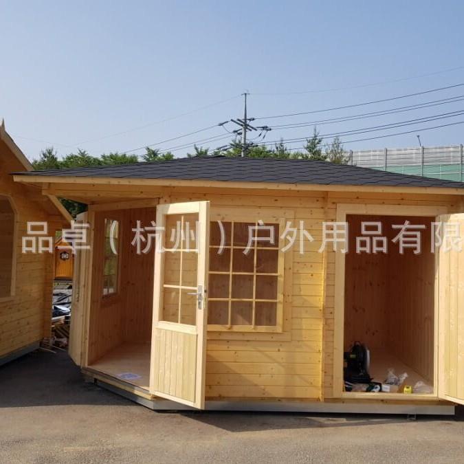 现代北欧防腐木组装可移动户外庭院小木屋别墅设计建组合式轻钢房