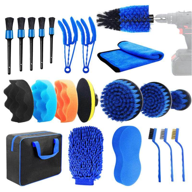 跨境爆款汽车清洁洗车刷轮毂内饰缝隙22件套清洁刷轮胎刷电钻刷头,模玩/动漫/周边/娃圈三坑/桌游,模型制作工具/辅料耗材,淘宝优惠券,粉丝福利购,淘宝优惠卷