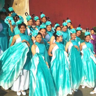 盛世花开大型舞蹈道具牡丹花瓣开场舞伴舞扇子阳光路上表演大花瓣