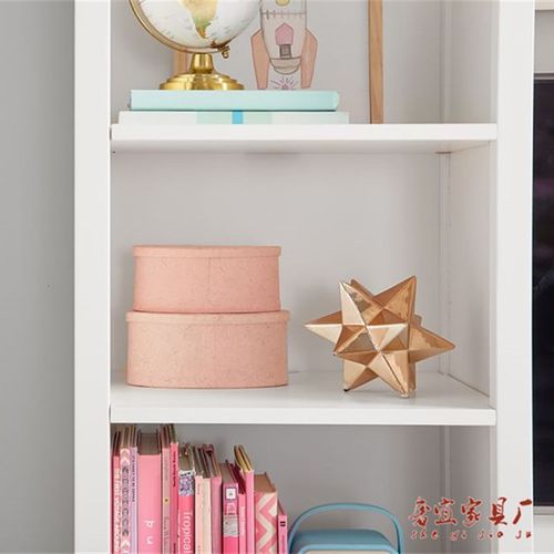 美式实木书柜衣柜组合简约白色储物展示柜落地书架多功能置物柜