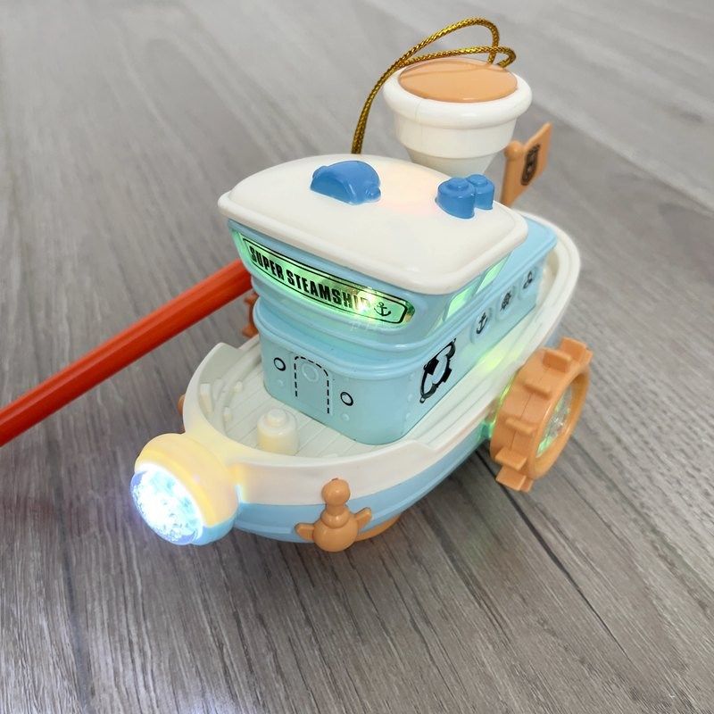 中秋节儿童手提灯笼玩具男电动万向卡通轮船发光发声创意客轮包邮