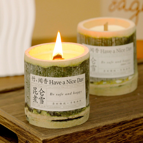 《竹你平安》香薰蜡烛礼盒大豆蜡竹子香氛生日礼物家用助眠竹筒蜡