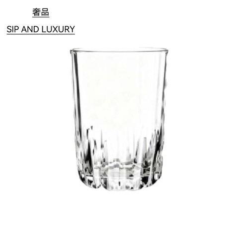 水晶玻璃水杯 机制刻花饮水杯 咖啡杯 果汁杯 可叠放杯子 6只装