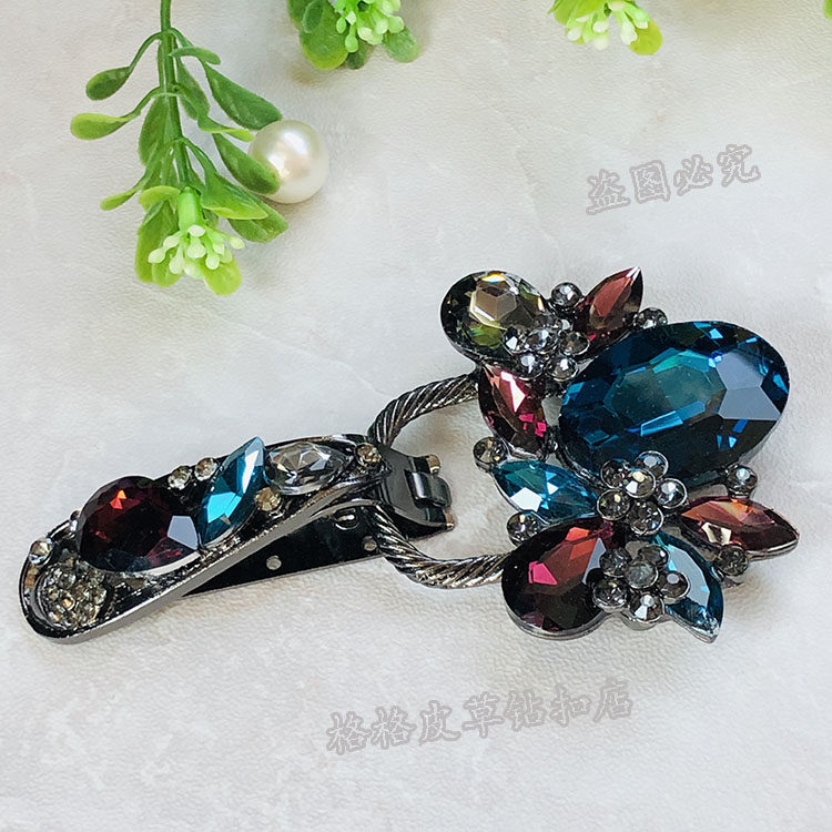 貂皮裘皮皮草大衣水貂水钻扣子纽扣 高档新款领口装饰鸭嘴扣011