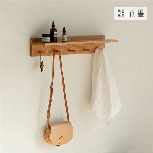 MUMO木墨 置物壁挂板 玄关客厅卧室门后挂衣架墙上 纯实木