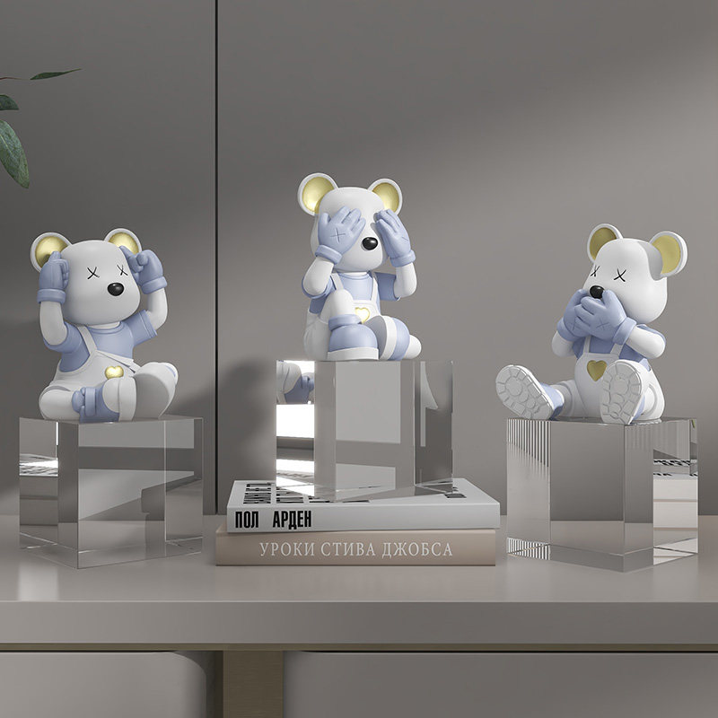 暴力熊摆件客厅酒柜装饰品房间工艺品家居2024新款工位好物可爱小