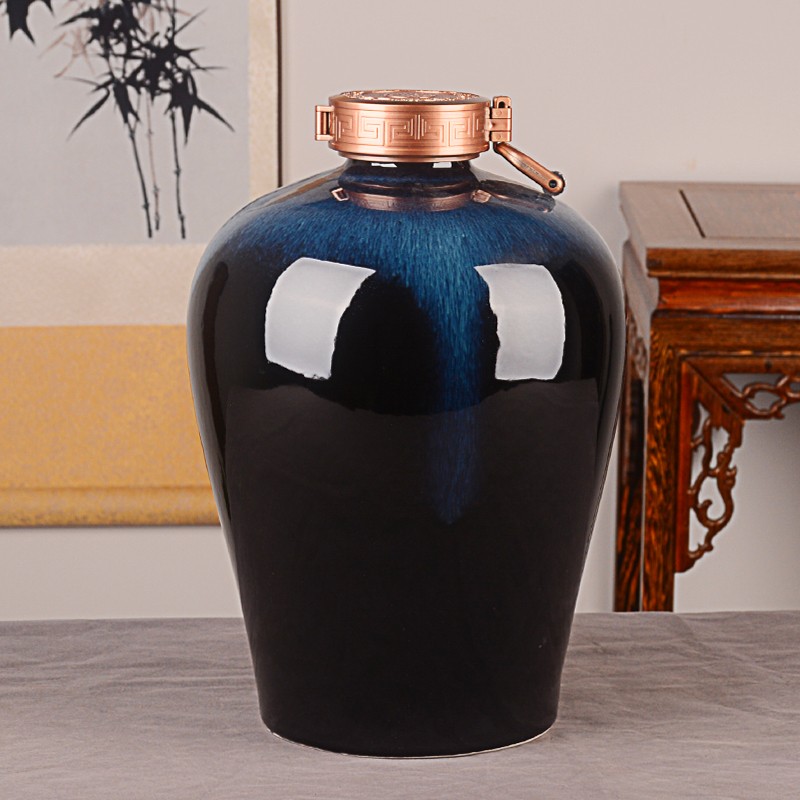 定制刻字陶瓷酒坛酒缸家自用5斤10斤装带盖泡酒瓶仿古密封酿酒罐