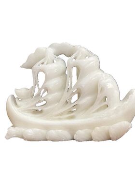 天然玉石一帆风顺帆船摆件客厅玄关酒柜家居办公桌面装饰开业礼品