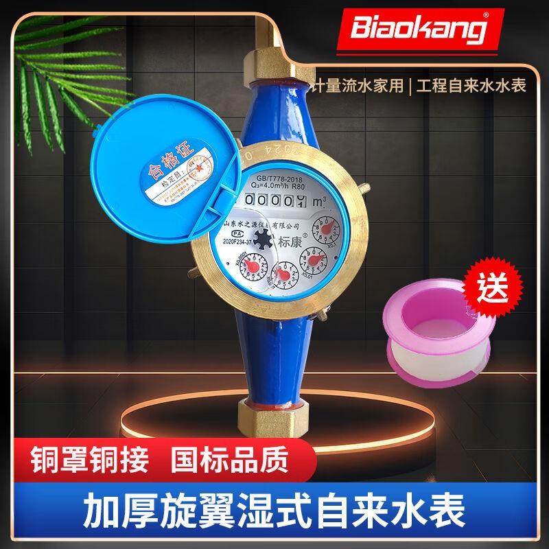 旋翼式自来水水表4分6分1寸家用立式水表公寓出租DN15机械防倒转