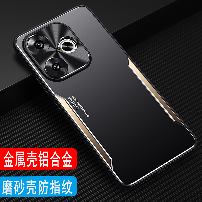 适用于红米Turbo3手机壳金属壳镜头保护套小米Redmi Turbo3外壳全包软硅胶套磨砂壳铝合金背板壳防摔商务男款
