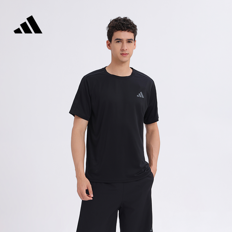 Adidas/阿迪达斯短袖T恤男速干运动休闲上衣夏透气圆领log
