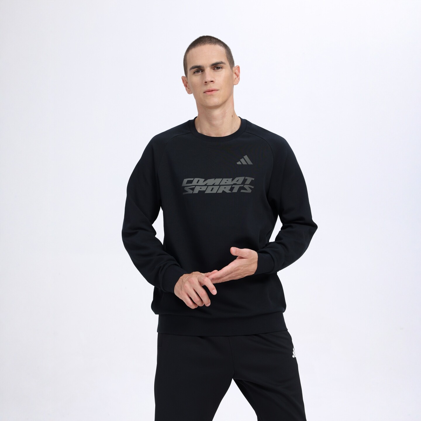 Adidas/阿迪达斯男士款卫衣秋冬柔软舒适圆领印花运动休闲长袖