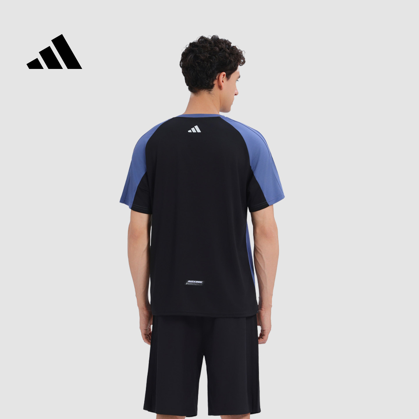 adidas/阿迪达斯撞色速干短袖男士T恤运动休闲吸汗快干上衣半袖