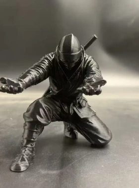 【下单立减50】创意3D打印黑色白色忍者摆件笔架文件收纳笔筒HX