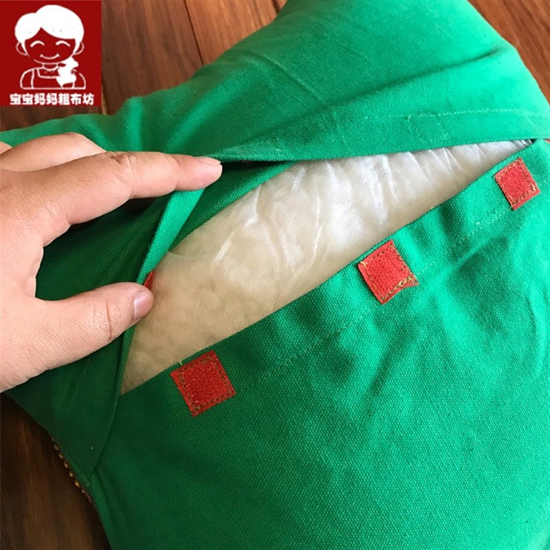 方形布老虎枕头靠垫靠背 纯手工刺绣老粗布外皮山东特色手工艺