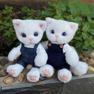 南姐手工 缝制毛海布艺 猫咪关节娃娃 玩偶diy材料包 定制成品
