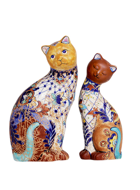 陶瓷动物猫咪阳台物里 展示柜摆件创意装屋 新房子小饰件工艺品