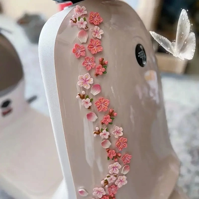 【下单立减50】新款桃花车内饰品摆件可爱花朵立体车载中控摆饰YB