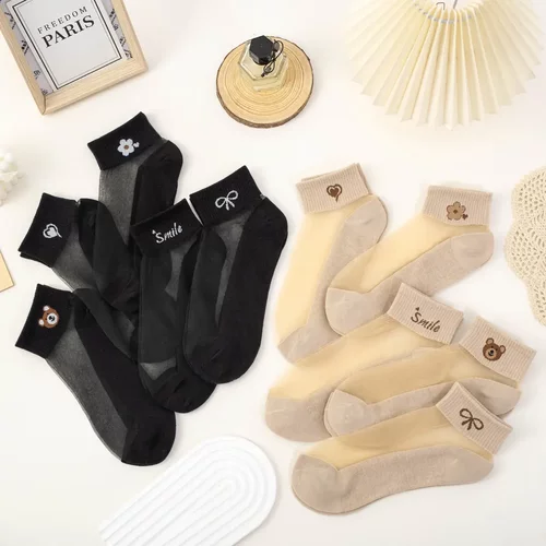 【下单立减50】夏季丝袜精梳棉袜底透气舒适百搭防滑可爱薄款女YB