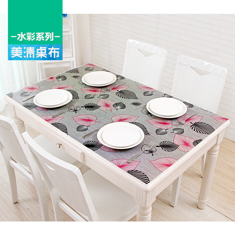 台VC桌布防水防烫防P加厚塑料油布田园风茶几餐桌垫印花软玻璃