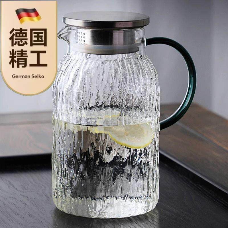 【德国精工】冷水壶耐高温树纹凉水壶杯玻璃壶泡茶壶套装高颜值