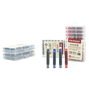 爱好可擦换黑蓝红色墨囊钢笔男女小学生用钢笔套装 INK 纯蓝直液式