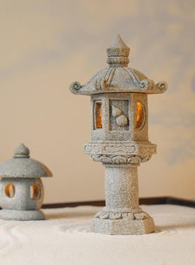 小石灯摆件中式石灯日式微景观造景青石灯模型宫灯手办日料店装饰