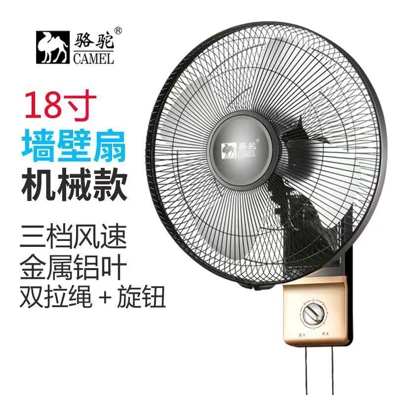 壁扇壁挂式电风扇家用墙壁机械摇头挂扇餐厅商用大风力铝叶