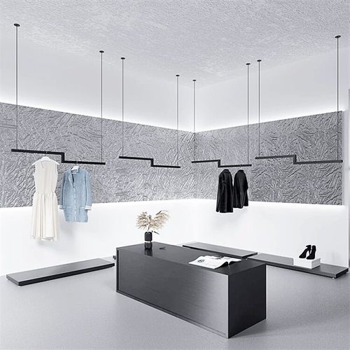 服装店专用铁艺黑色吊顶吊架挂衣架男装女装店上墙悬挂货架展示架