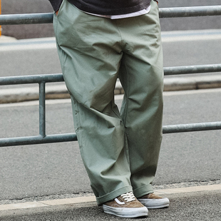 宽松休闲阔腿长裤 SENDAWAY 长裤 复古降落伞工装 抽绳调节 24AW美式