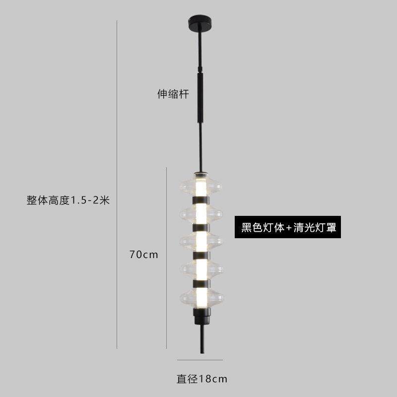 卧室床头客厅餐厅书房玻璃设计师装饰奶油风伸缩杆葫芦吊灯
