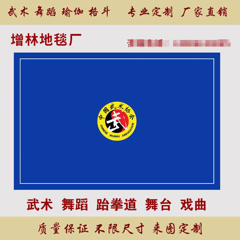 武术地毯舞蹈logo健身运动防滑跆拳道地垫训练比赛专用手工腈纶