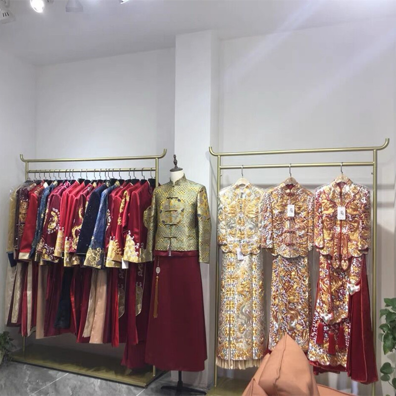 中式婚纱架架纱架子影袍拖尾落地架礼服展示婚秀禾挂衣架旗楼货架