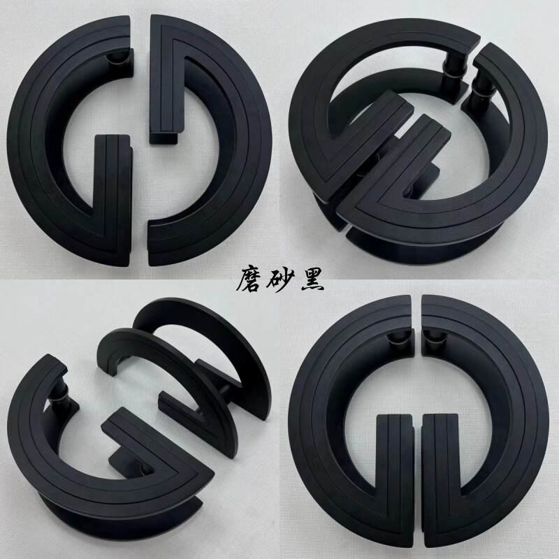 极璃约光面拉丝银玻古门拉手半圆形大门把手仿简定制包厢木门拉手