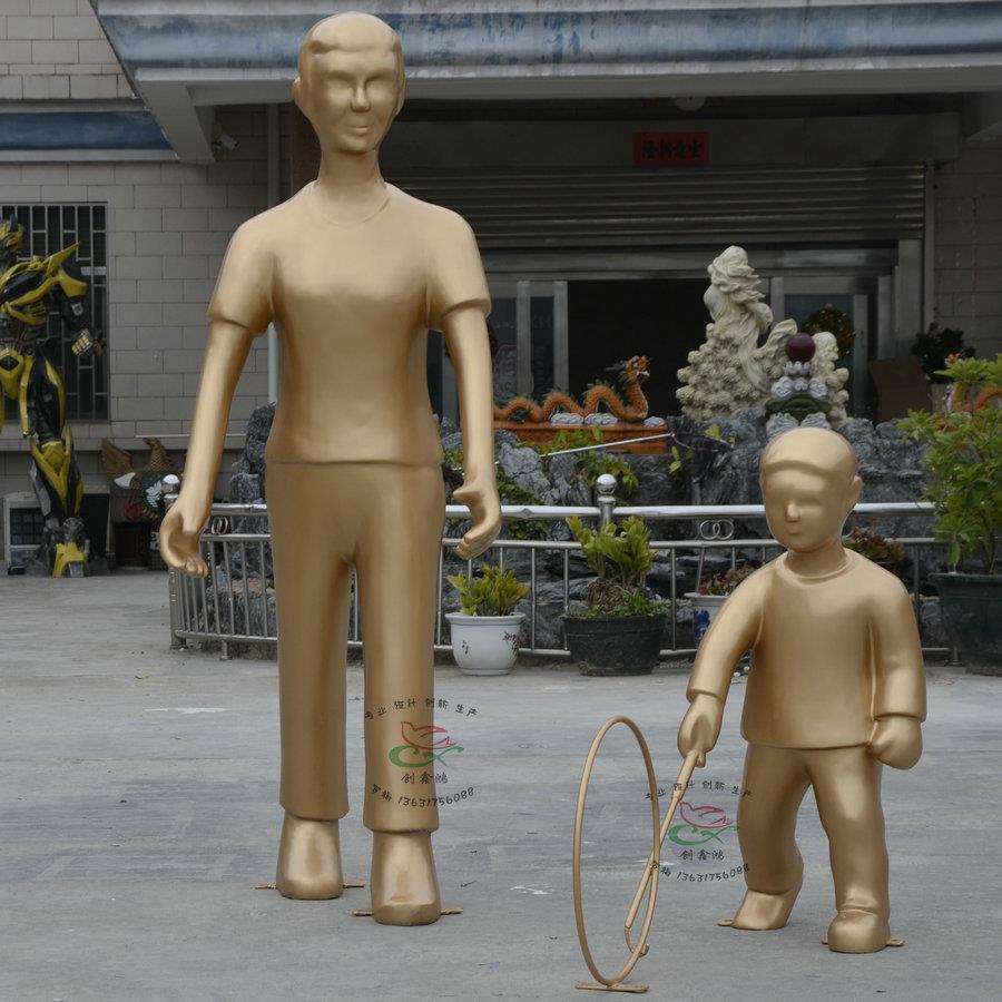 直销玻璃钢仿真人物雕塑公园校园景观小品广场摆件中式风格