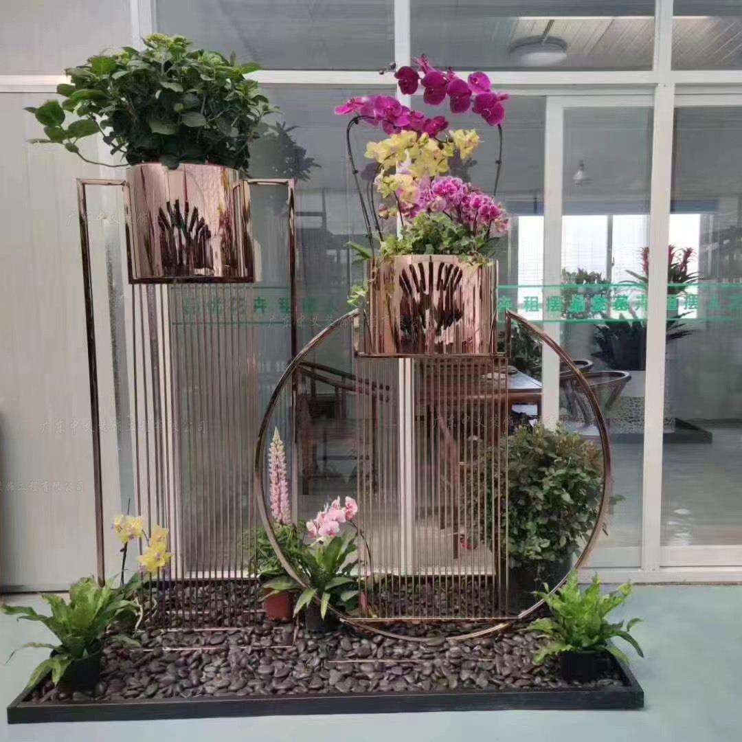 室内轻奢落地花盆家居时尚摆件北欧客厅绿植鲜花创意插器大堂花桶