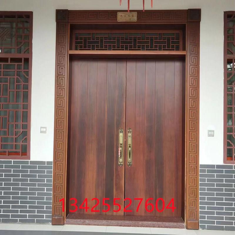 实木子母大门菠萝格柚木大门入户门别墅对开大门木门现代进户大门