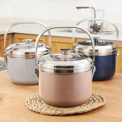 免火再煮锅304不锈钢家用加厚焖烧熄停火免煮锅蒸锅节能保温锅6L