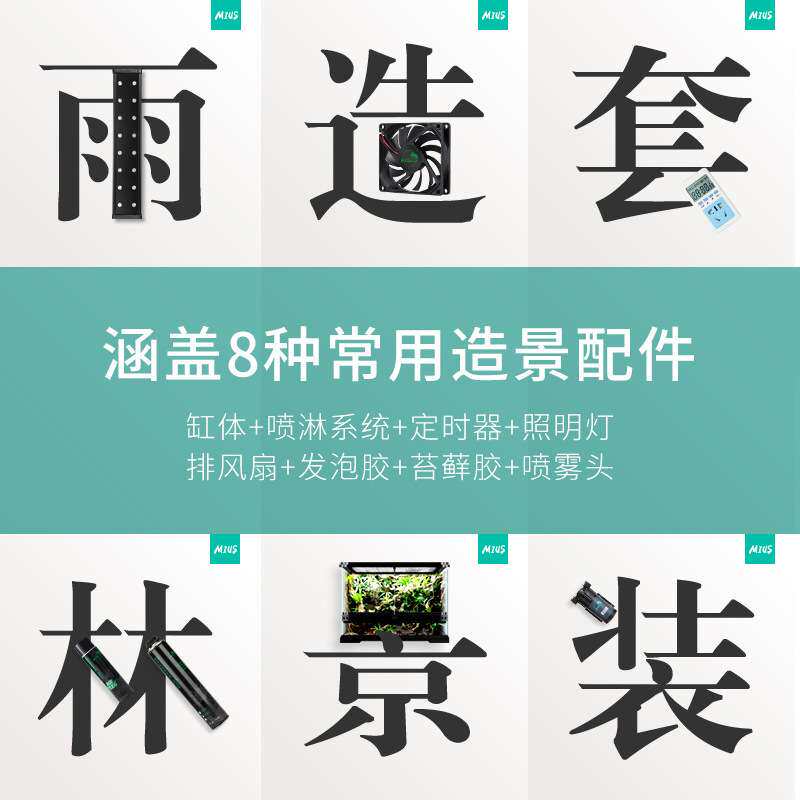 雨林缸造景套餐生态缸水陆缸热带雨林植物爬虫养鱼缸玻璃柜全套器