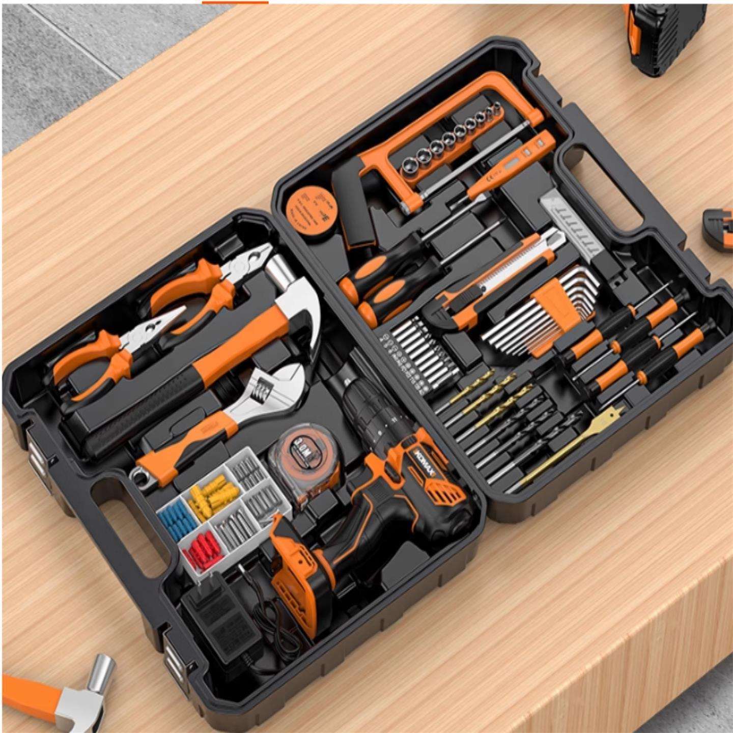 电钻工具箱套装V6动力2电池/118件套装 型号:TG2-V6库号：M72034