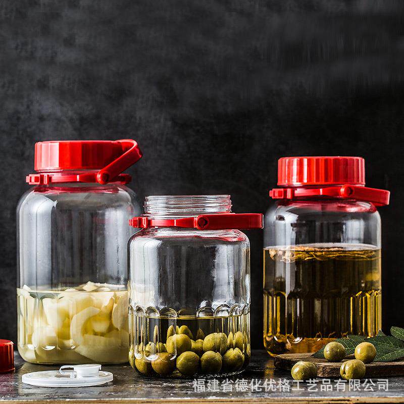 进口泡酒罐玻璃塑料罐酿酒罐酵素瓶罐子家用密封储物储粮密封瓶大