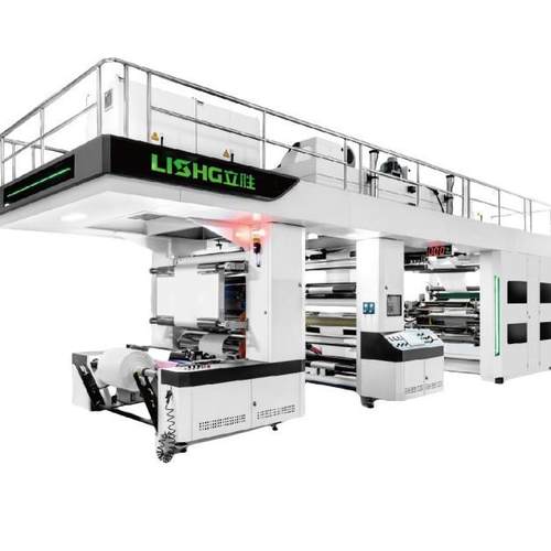 250m/min高速印刷无纺布薄膜材质4色伺服齿轮驱动卫星柔板印刷机